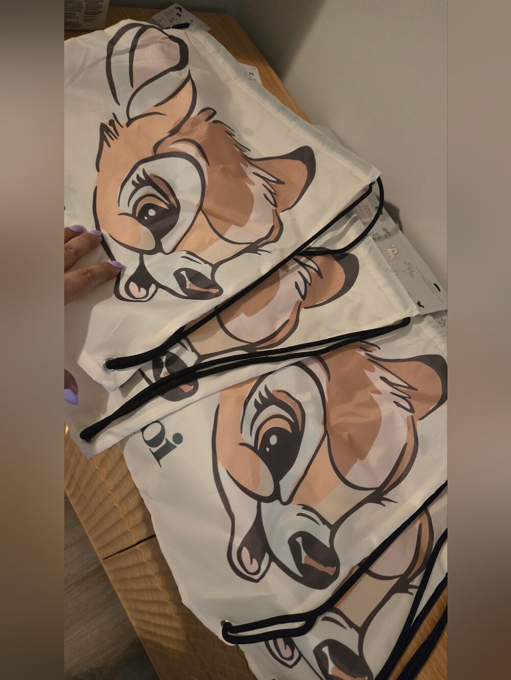 Bundle 4 Disney Bambi Drawstring Bags Backpacks, PRIMARK